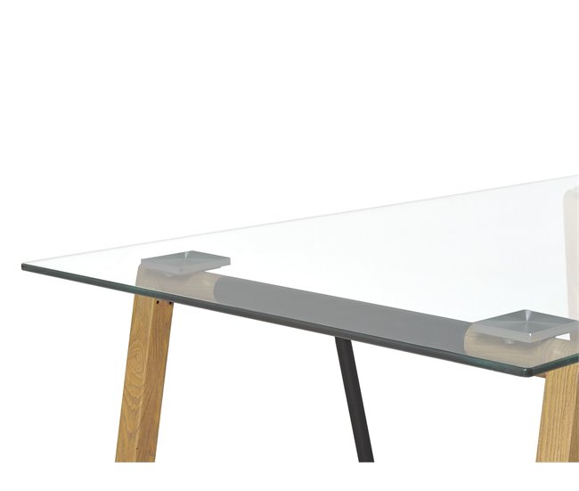 Beliani Mesa de jantar TACOMA 80x140 Transparente