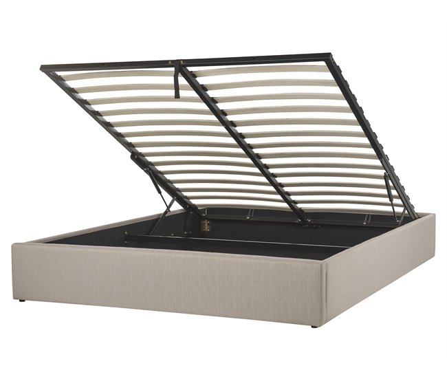 Beliani Cama com estrado Poliéster DINAN 167x214 Bege