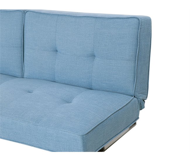 Beliani Sofá-cama Poliéster DUBLIN Azul Claro