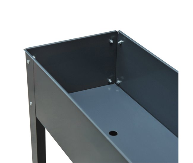 Floreira Metal Outsunny, varanda e jardim - jardinagem Cinza