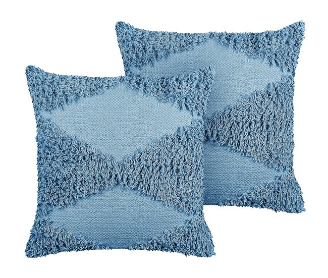 Beliani Almofada decorativa RHOEO 45x45 Azul