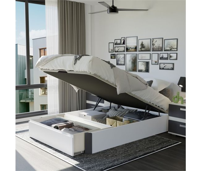 Sommier rebatível Luxo Max 3D 135x190 Branco/cinza