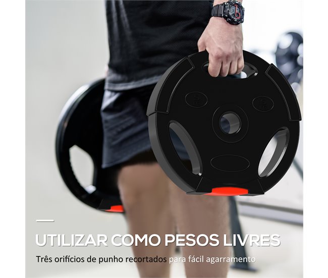 Conjunto de Discos de Pesos Polipropileno e Areia SPORTNOW Preto