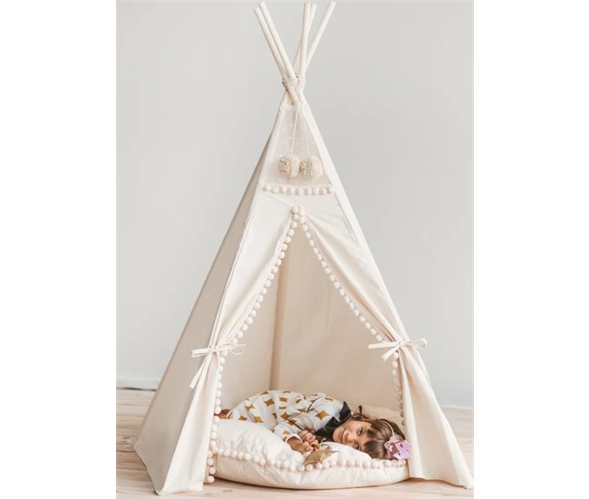 Tipi original com tapete de brincar Bege