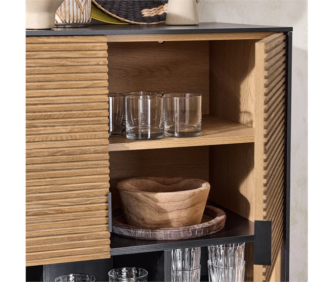 Aparador de corredor Buffet de hall de entrada SoBuy PT Preto