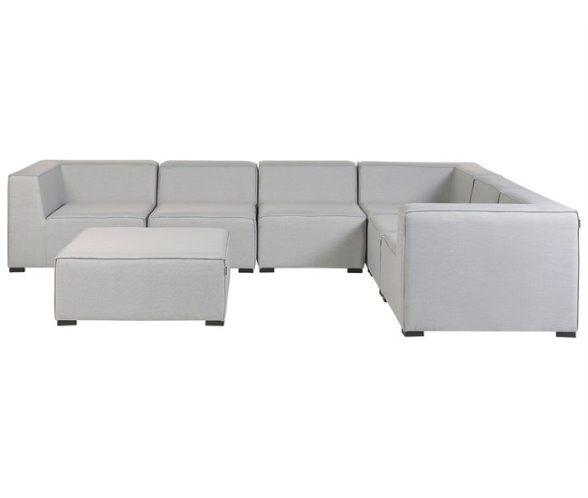Beliani Conjunto lounge AREZZO Cinza Claro