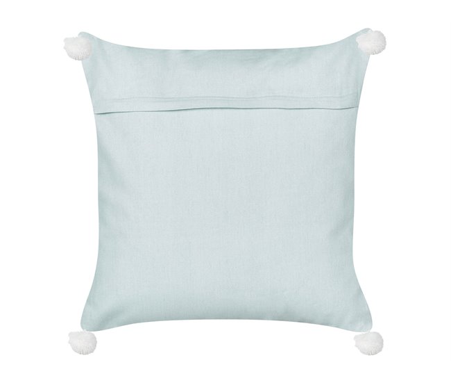 Beliani Almofada decorativa LEATHESIA Azul Claro