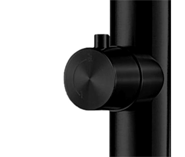 Chuveiro exterior em aço inoxidável BOSA 316L com duche de mão e lavagem dos pés, Satin Black Preto