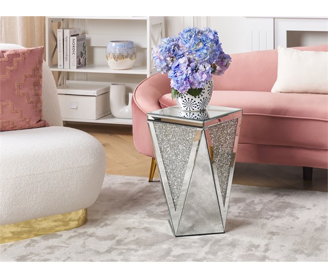 Beliani Mesa auxiliar LUXEY Cinza