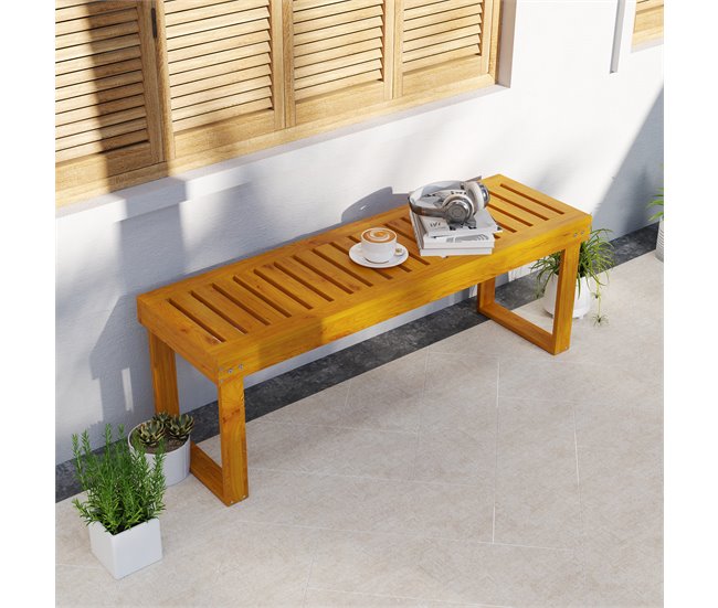 Banco de Jardim Madeira de Pinho Outsunny Castanho