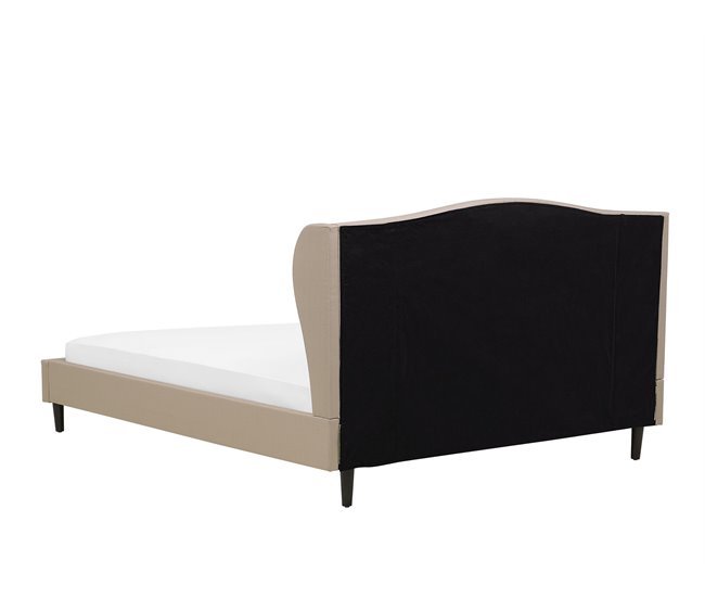 Beliani Cama com estrado Poliéster COLMAR 192x215 Areia