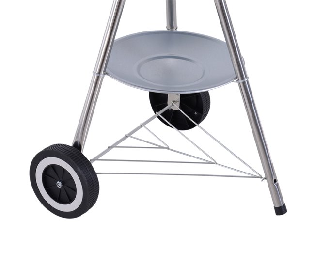 Barbecue a Carvão Metal e Porcelana Outsunny Multicor