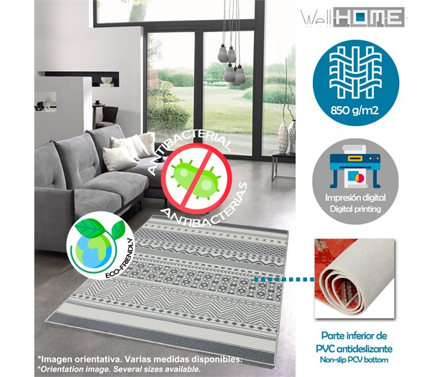 80 x 150 cm de tapete 150x80 Azul