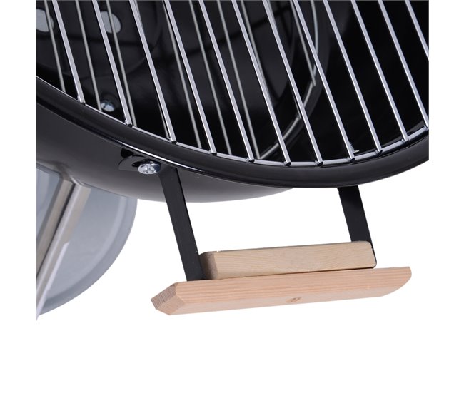 Barbecue a Carvão Metal e Porcelana Outsunny Multicor