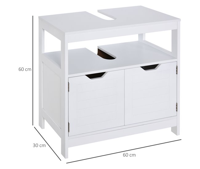 Armário Casa de Banho Placa de MDF kleankin, casa - casa de banho 60 Branco