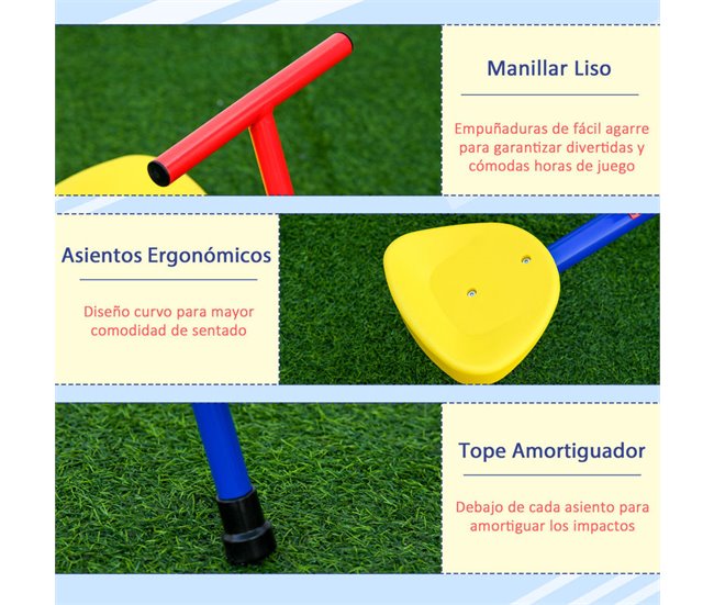 Baloiço Infantil Metal, PP Outsunny Multicor