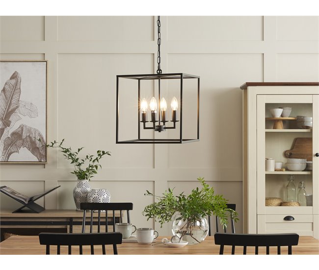 Beliani Candeeiro de tecto WANCHET Preto