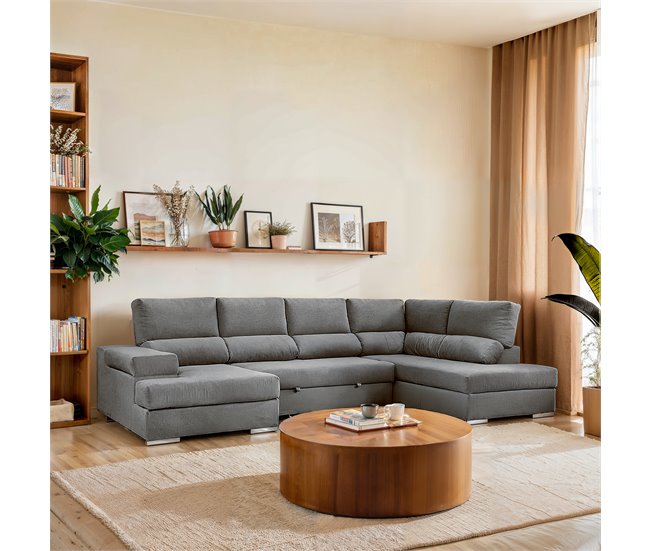 Sofá de canto com cama BARI Antracite