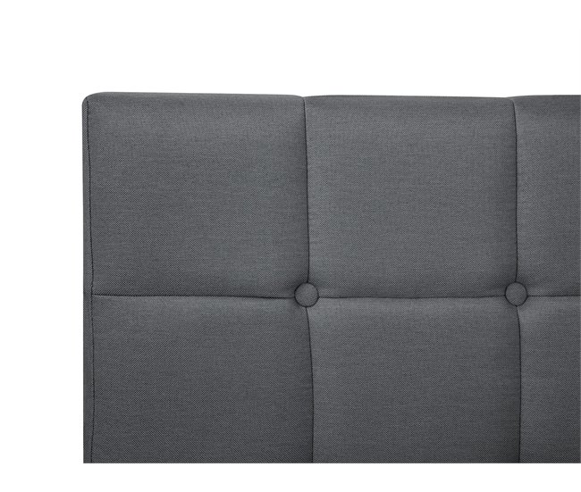 Beliani Cama continental Poliéster ADMIRAL 170x210 Cinza Escuro