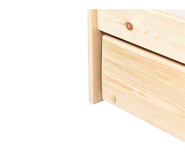 Beliani Cama com estrado Pinho EDERN 105x204 Castanho