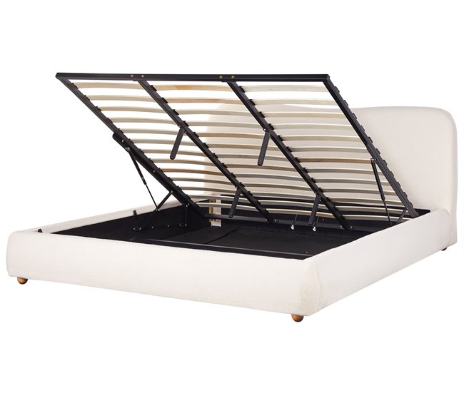 Beliani Cama baú Bouclé BLAGNAC 200x228 Bege
