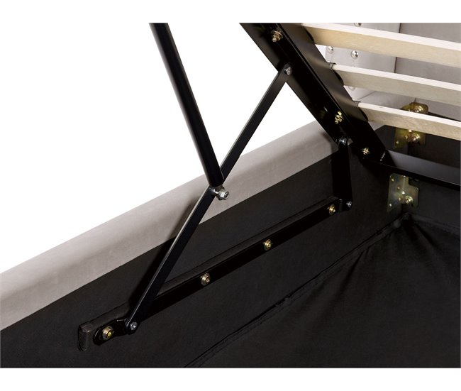 Beliani Cama com armazenamento Veludo LUBBON 190x217 Cinza Claro