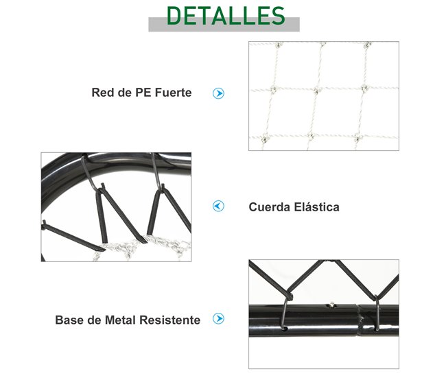 Rede de Rebote PE, Metal HOMCOM Branco