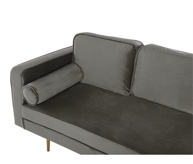 Beliani Chaise longue izquierdo Terciopelo MIRAMAS Cinza Escuro