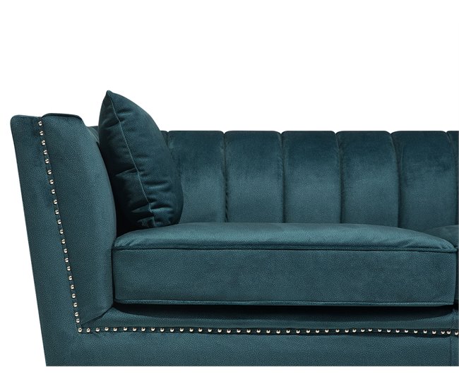 Beliani Sofá de 2 lugares Veludo GAULA Azul/ Verde