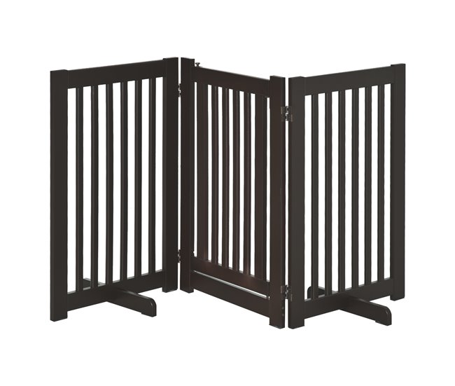 Barreira de Segurança Cães MDF PawHut Castanho