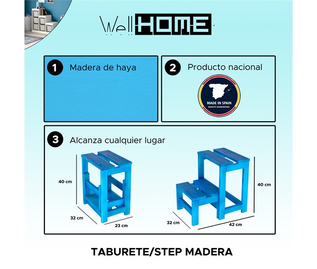 Banco em escada Azul