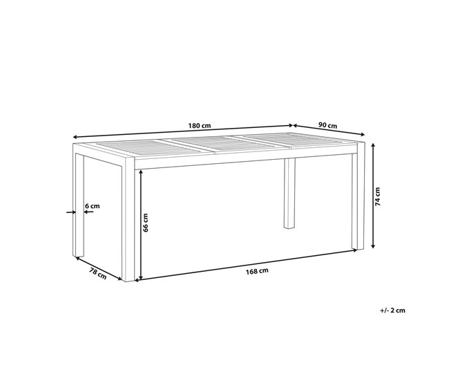 Beliani Mesa de refeição GROSSETO 90x180 Castanho