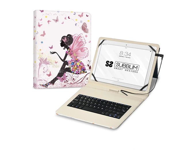 Teclado Bluetooth com Suporte para Táblete SUBKT1-USB052 Multicor