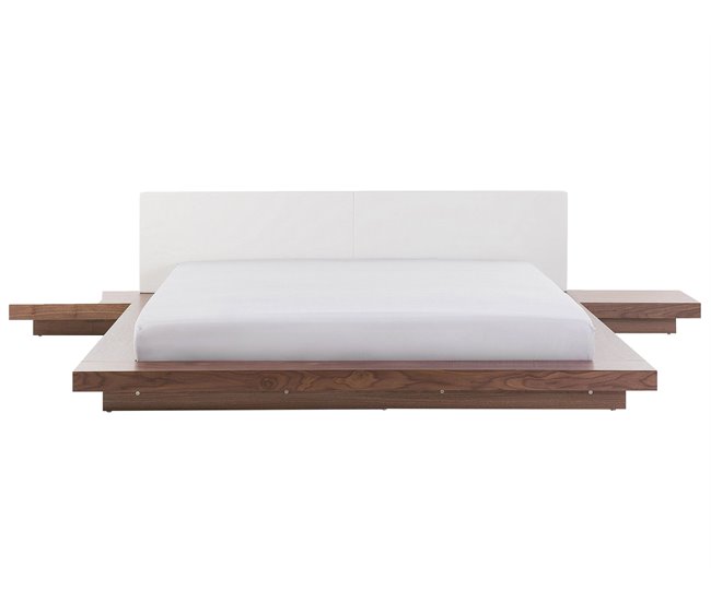 Beliani Cama com LED MDF ZEN 328x229 Castanho