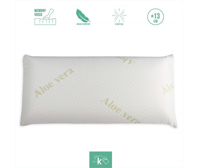 Almofada viscoelástica com capa de Aloé Vera Branco Veta
