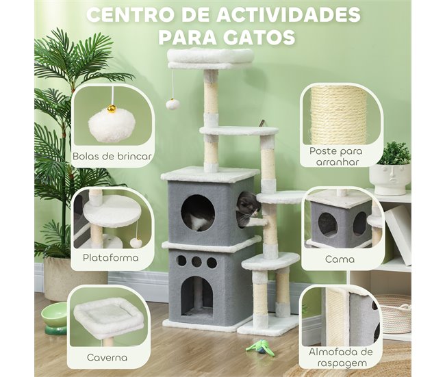 Arranhador para Gatos Melamina de Madeira e Sisal PawHut Cru