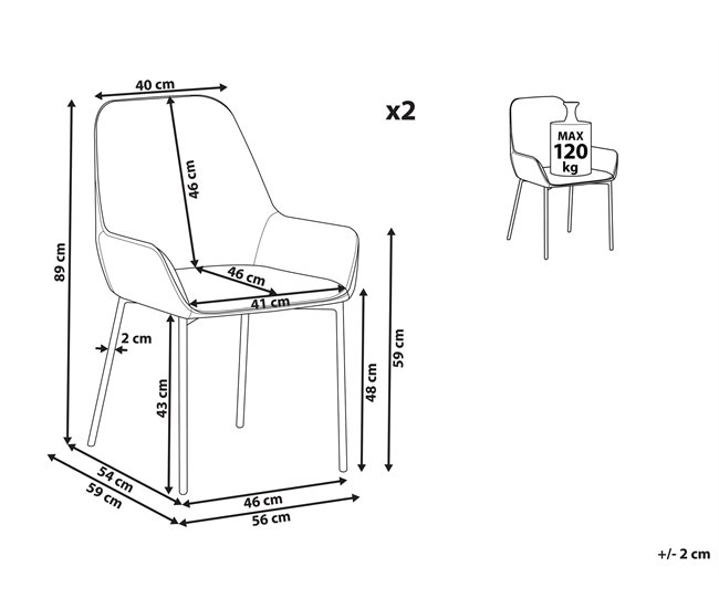 Beliani Silla de comedor LOVERNA Azul
