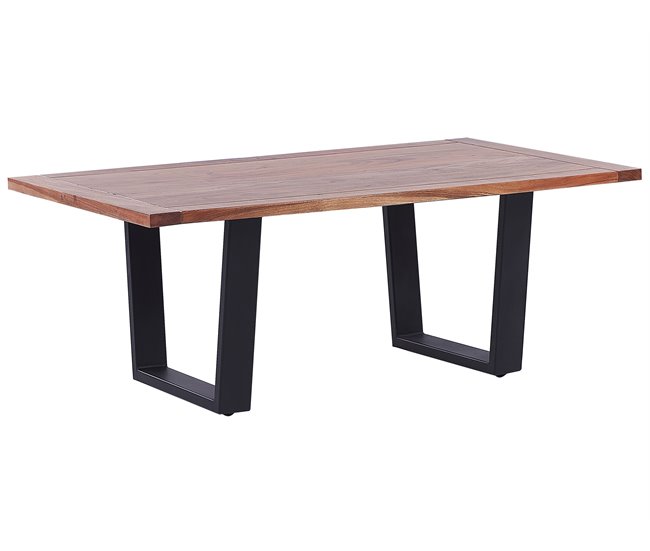 Beliani Mesa de jantar GREYTON 68x118 Castanho