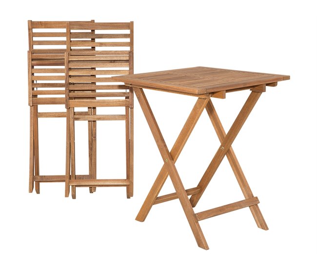 Beliani Conjunto bistrô FIJI Castanho
