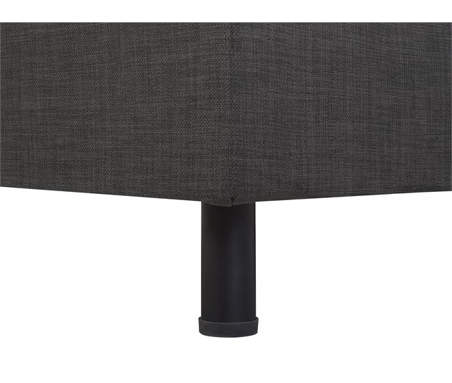 Beliani Cama com estrado Poliéster DUKE 161x216 Cinza Escuro