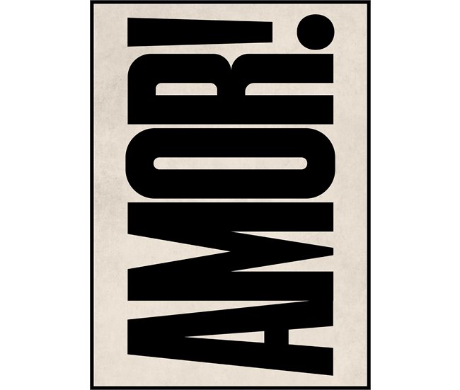 Pintura arte deco AMOR 50x70cm marca MARCOMUEBLE Preto