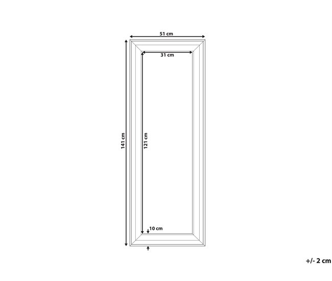 Beliani Espelho LUNEL 51x3 Branco