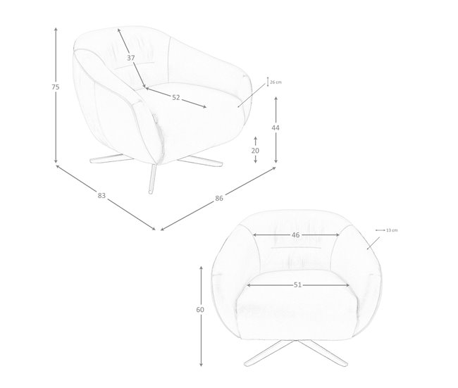 ANGEL CERDA Poltrona giratório em pele castanha Castanho