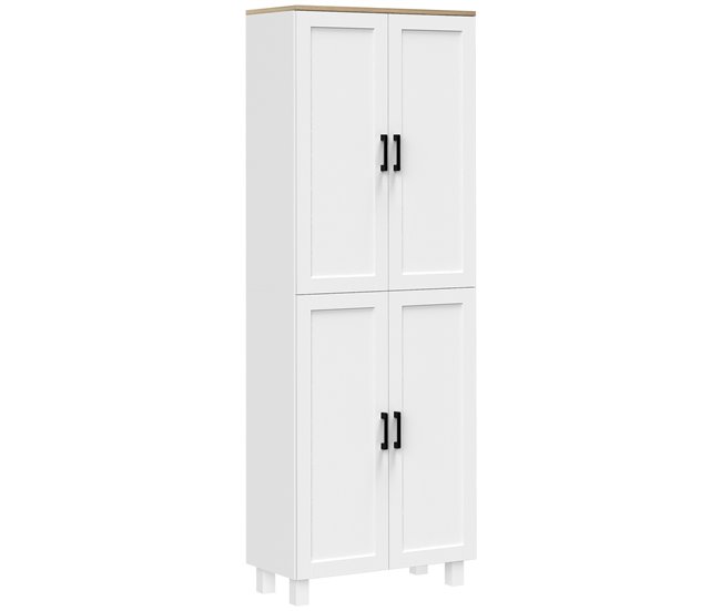Armário de Cozinha Melamina de Madeira HOMCOM 60 Branco