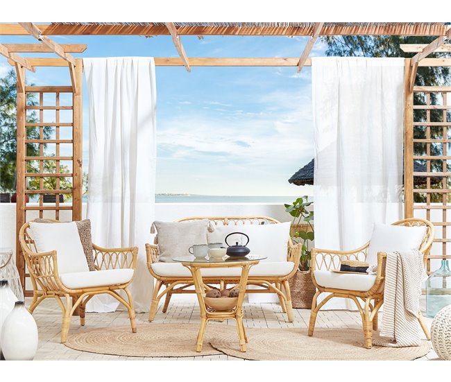 Beliani Conjunto lounge Rattan/vime SIBARI Bege
