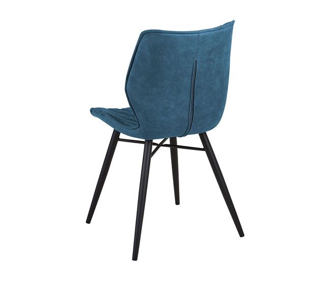 Beliani Silla de comedor LISLE Azul Marino