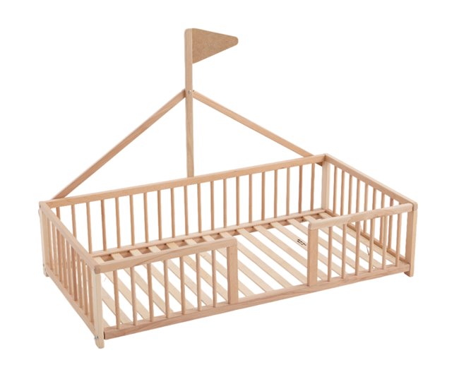 Cama infantil tipi Apache Wonderland Nat + Colchão Ternum Madeira