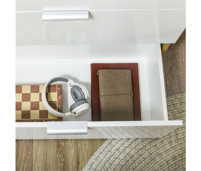 Aparador de Sala de Estar Melamina de Madeira HOMCOM Branco