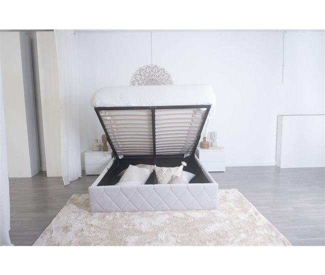 Cama abatível LUXURY II cinza claro 140x190cm Cinza Claro