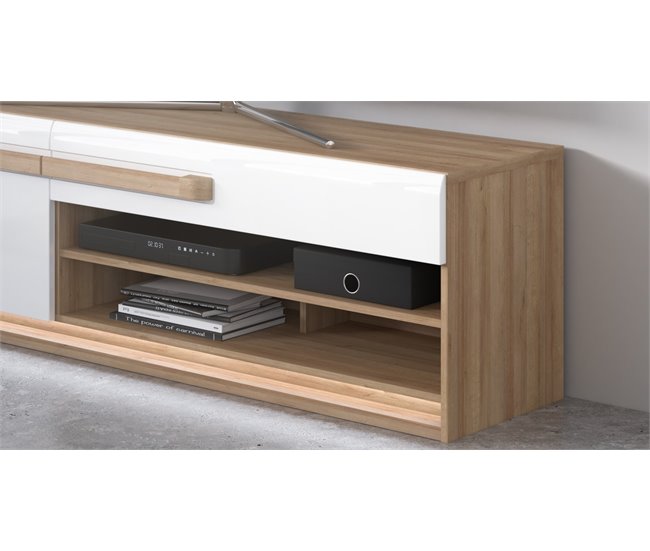 Móvel de TV MONTREAL 1 porta 1 gaveta Branco Brillo